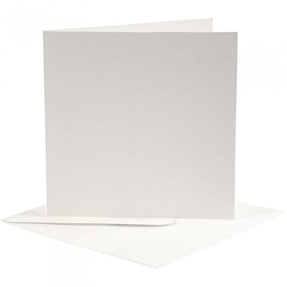 kaarten en enveloppen 12,5 x 12,5 cm 10 sets crème