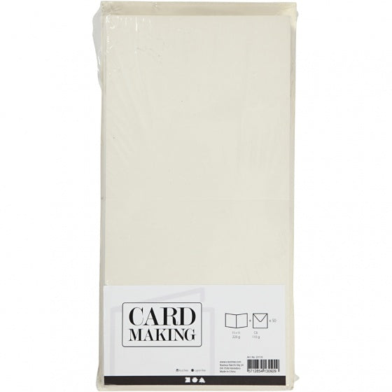 kaarten en enveloppen 15 x 15 cm 50 sets crème