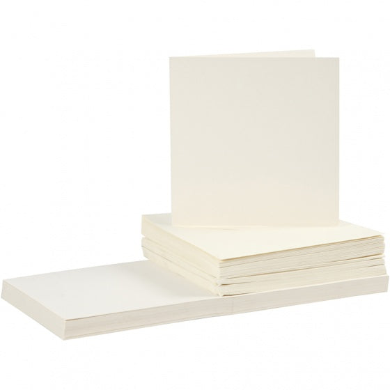 kaarten en enveloppen 15 x 15 cm 50 sets crème