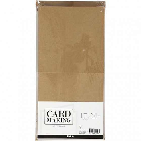 kaarten en enveloppen 15 x 15 cm 50 sets naturel
