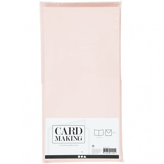 kaarten en enveloppen 15 x 15 cm 50 sets pastelkleuren
