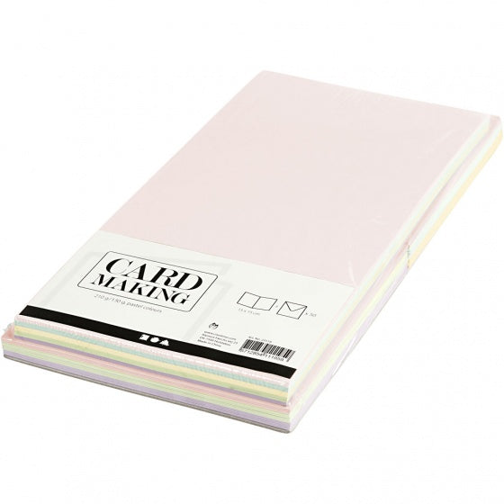 kaarten en enveloppen 15 x 15 cm 50 sets pastelkleuren