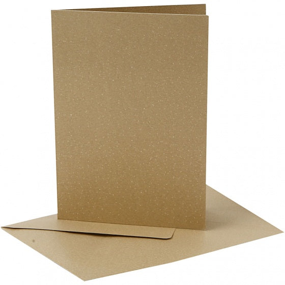 kaarten met enveloppen 10,5 x 15 cm 10 sets parelmoer goud