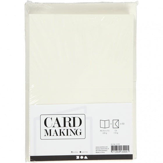 Kaarten en Enveloppen Off-white, 50 Sets