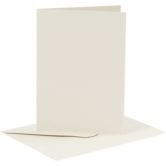 kaarten met enveloppen 10,5 x 15 cm 6 stuks crème