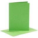 kaarten met enveloppen 10,5 x 15 cm 6 stuks groen