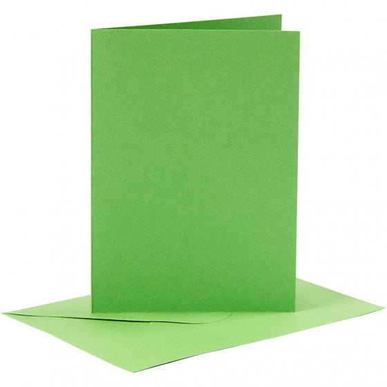 kaarten met enveloppen 10,5 x 15 cm 6 stuks groen