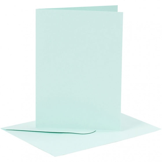 kaarten met enveloppen 10,5 x 15 cm 6 stuks lichtblauw