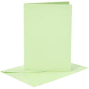 Kaarten met enveloppen 10,5 x 15 cm 6 stuks limegroen