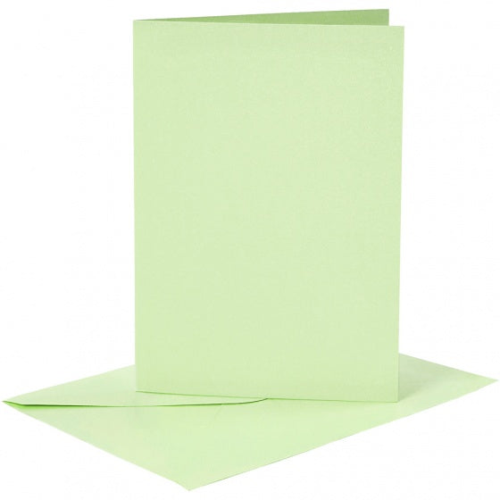 Kaarten met enveloppen 10,5 x 15 cm 6 stuks limegroen