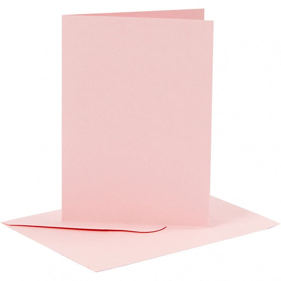 kaarten met enveloppen 10,5 x 15 cm 6 stuks zalmroze