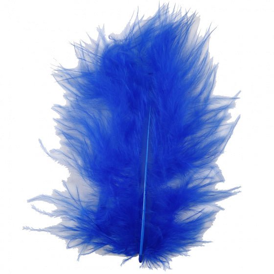 kalkoenveren 5-12 cm blauw 15 stuks