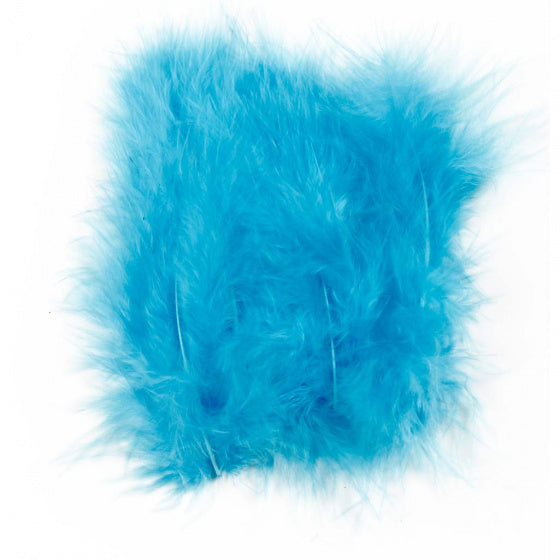 kalkoenveren 5-12 cm turquoise 15 stuks