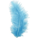 kalkoenveren 5-12 cm turquoise 15 stuks