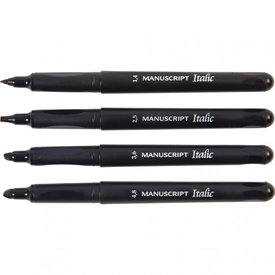 kalligrafeerstiften zwart 4 stuks