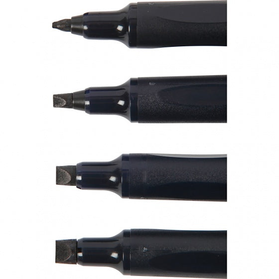 kalligrafeerstiften zwart 4 stuks