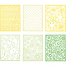 kartonblok 10,5 x 14,8 cm 6 designs 4 kleuren groen/geel