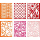 kartonblok 10,5 x 14,8 cm 6 designs 4 kleuren roze/rood