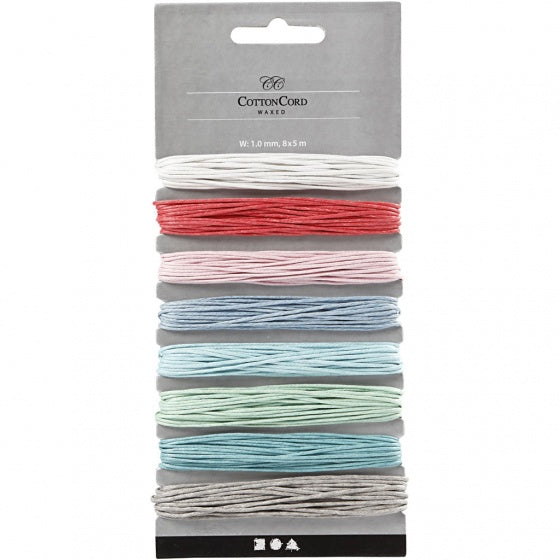 katoenkoord multicolor 1 mm dik 5 m 8 stuks