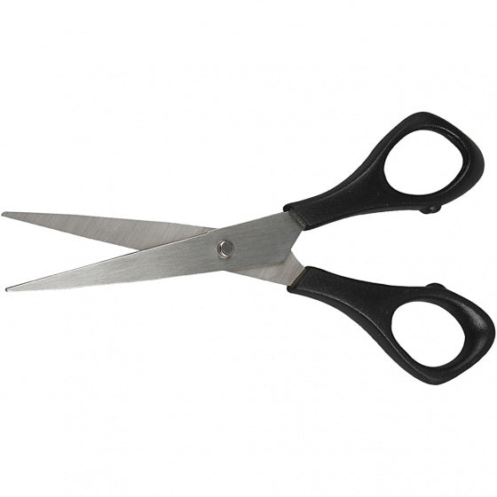 kinderschaar 14 cm zwart rechtshandig