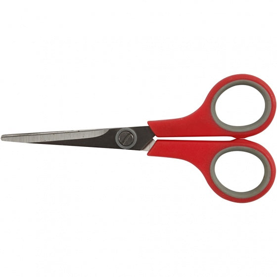 kinderschaar zwart/rood 14 cm rechts en linkshandig 12 stuks