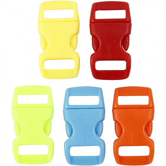 klik sluiting kunststof blauw, groen, geel, oranje, rood 15 mm