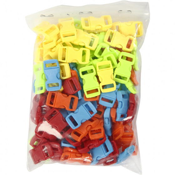 klik sluiting kunststof blauw, groen, geel, oranje, rood 15 mm