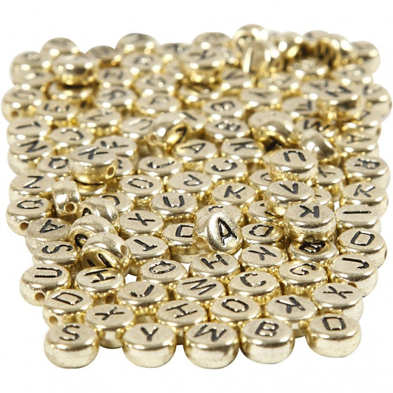 kralen 1500 stuks gouden letters