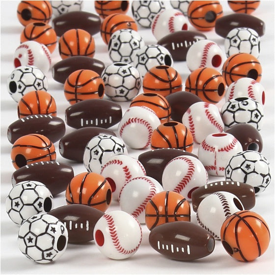 kralen 55 stuks multicolor sportballen