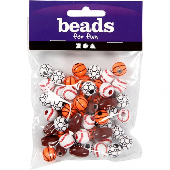kralen 55 stuks multicolor sportballen
