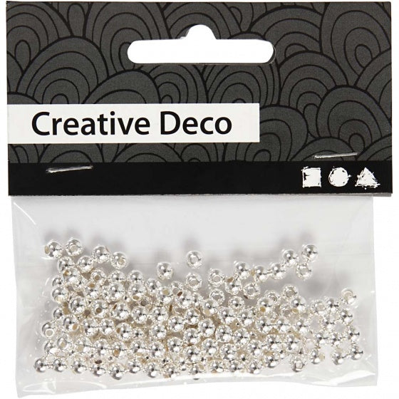 kralen Creative Deco 150 stuks zilver 4 mm