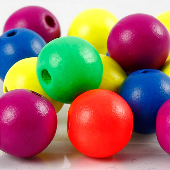 kralen Neonmix junior 16 mm hout 16 gram