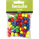kralen Neonmix junior 8 mm hout 12 gram