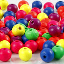 kralen Neonmix junior 8 mm hout 500 gram