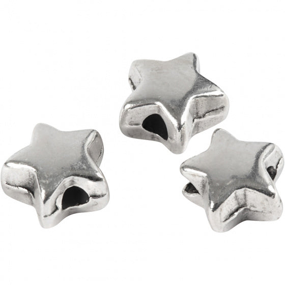 kralen sterren 5,5 x 5,5 mm verzilverd 3 stuks