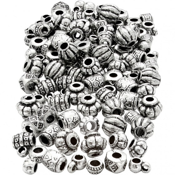 kralenmix kunststof 7-11 mm zilver 400 stuks