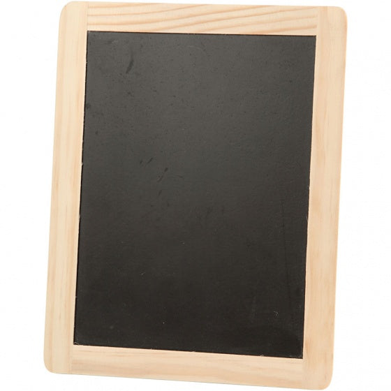 krijtbord 24 x 19 cm hout blank/zwart per stuk