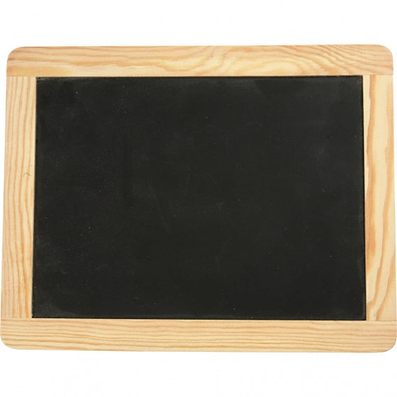 krijtbord 24 x 19 cm hout blank/zwart per stuk