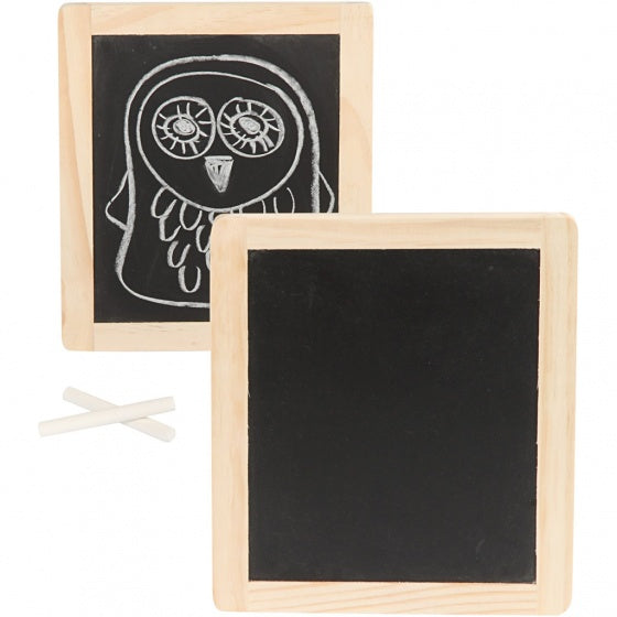 krijtbord 24 x 19 cm hout blank/zwart per stuk