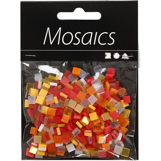 Mini Mozaiek Rood/Oranje 5x5mm, 25 gram