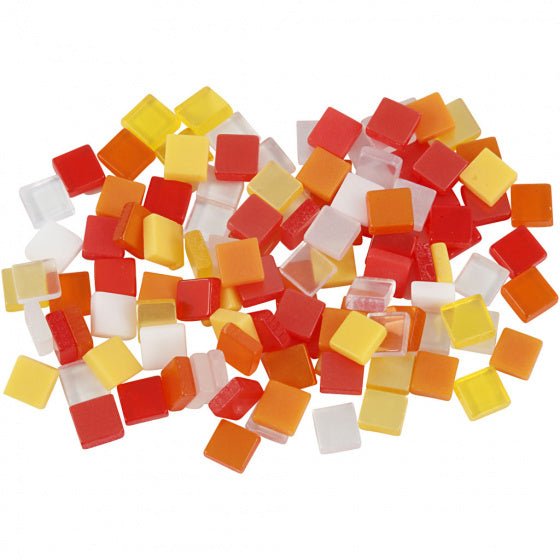 Mini Mozaiek Rood/Oranje 5x5mm, 25 gram