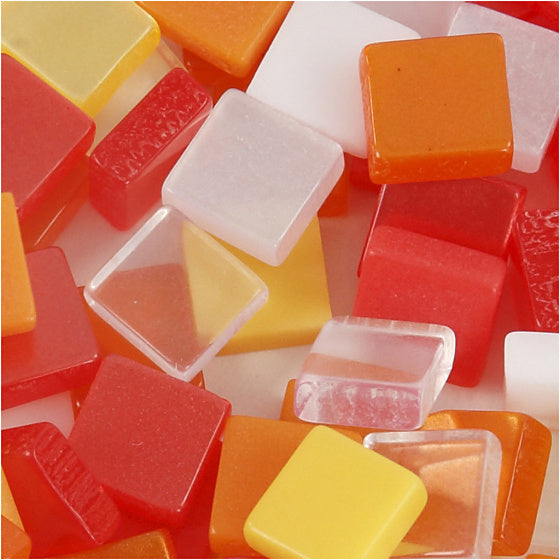 Mini Mozaiek Rood/Oranje 5x5mm, 25 gram