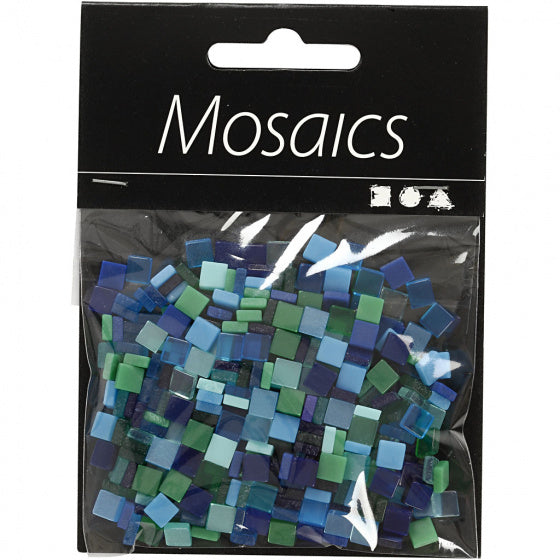 Mini Mozaiek Blauw/Groen 5x5mm, 25 gram