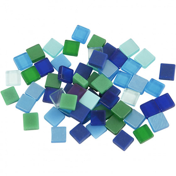 Mini Mozaiek Blauw/Groen 5x5mm, 25 gram