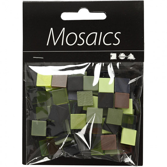 Mini Mozaiek Groen Glitter 10x10mm, 25 gram