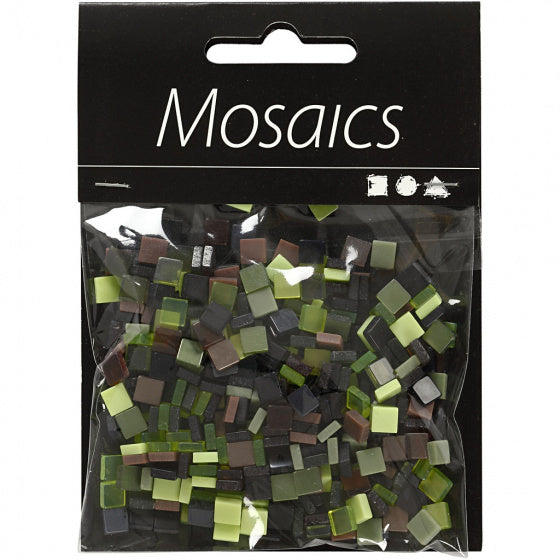 kunststof mini mozaiek vierkant groen 5x5mm