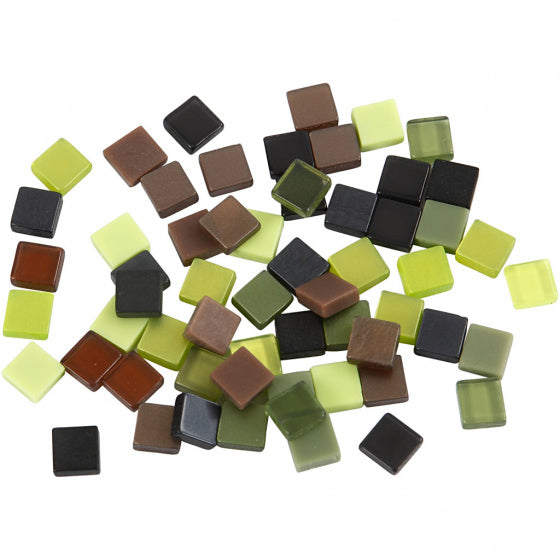 kunststof mini mozaiek vierkant groen 5x5mm