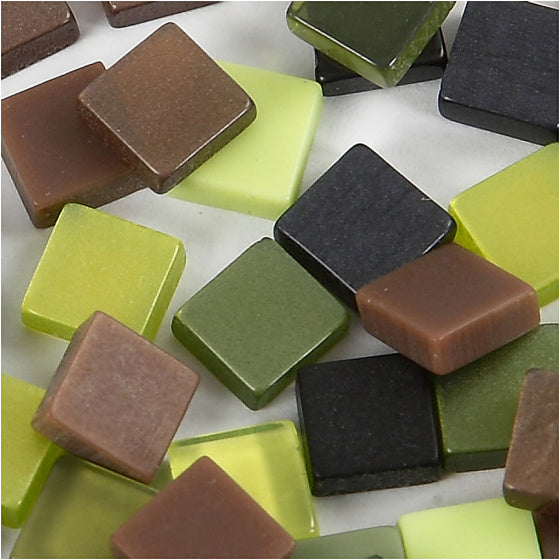 kunststof mini mozaiek vierkant groen 5x5mm