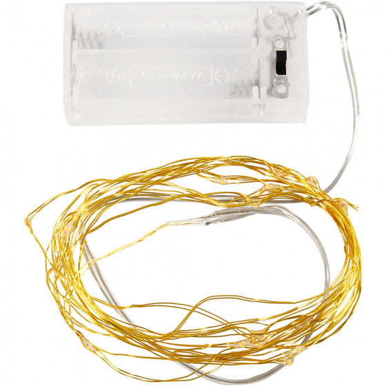 lichtsnoer 20 lampjes goud LED 3,15m