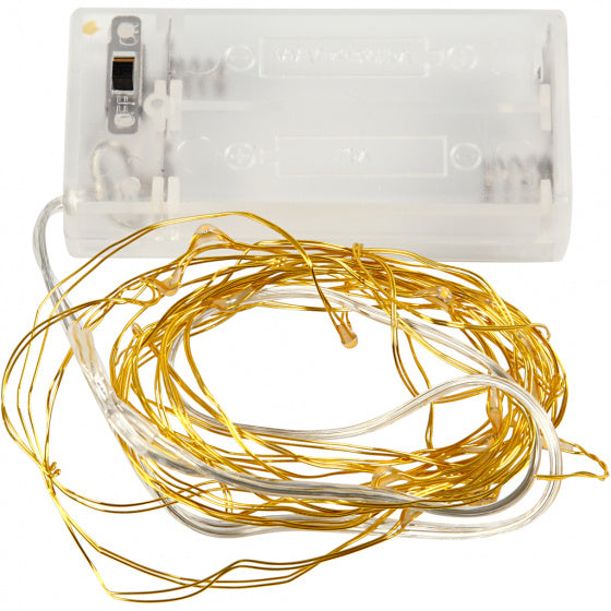 lichtsnoer 20 lampjes goud LED 3,15m